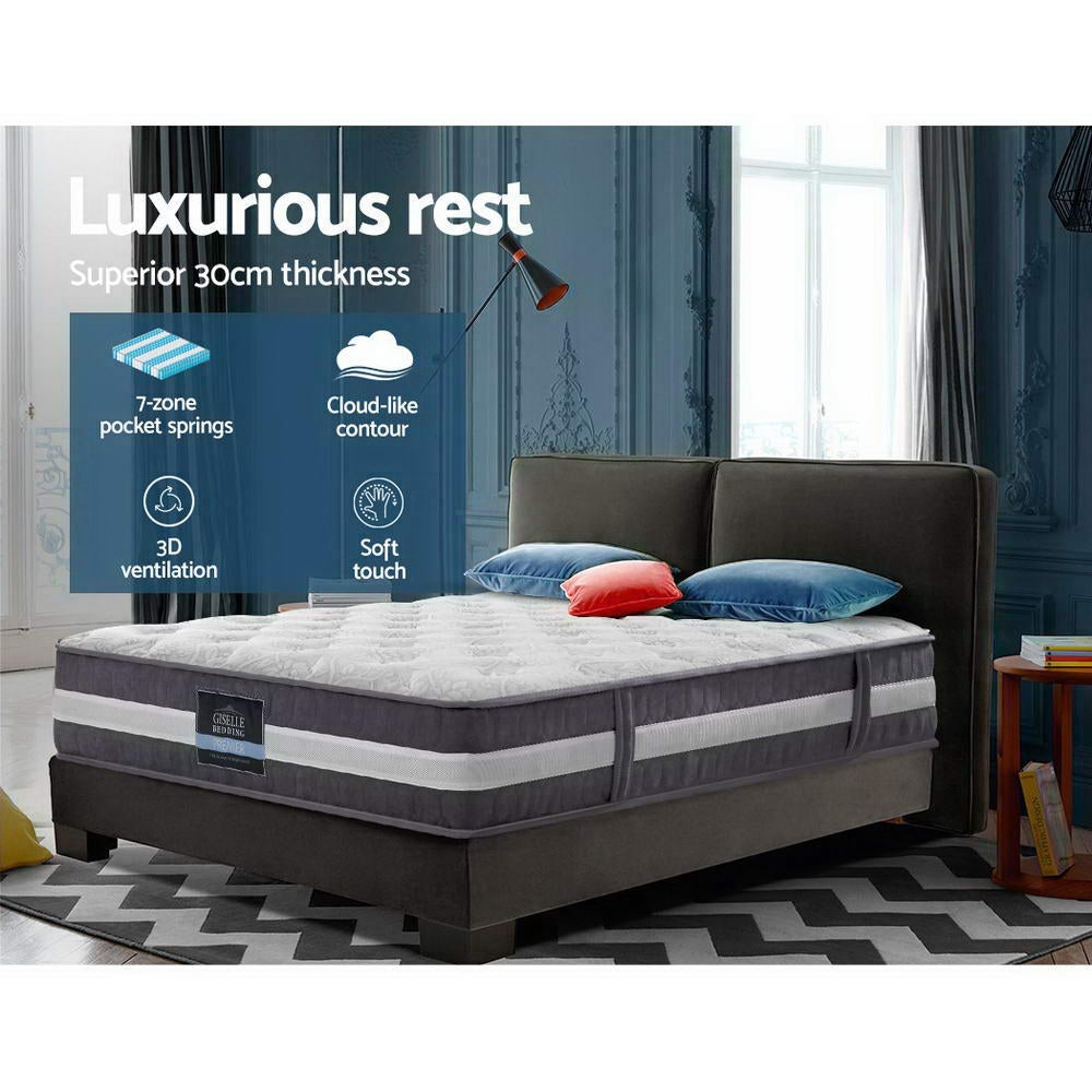 Serano Euro Top Pocket Spring Mattress – White – King Single