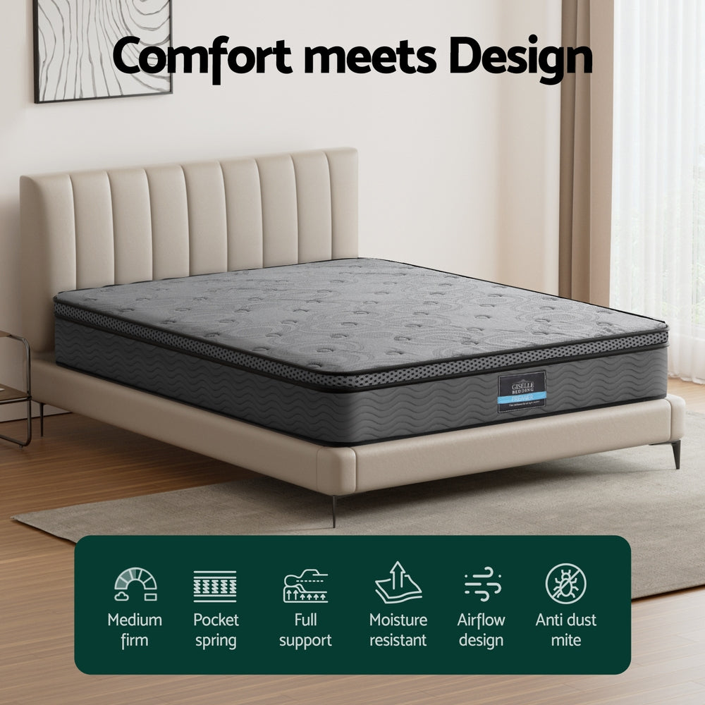 Reverie Euro Top Plush Mattress – Grey – Queen
