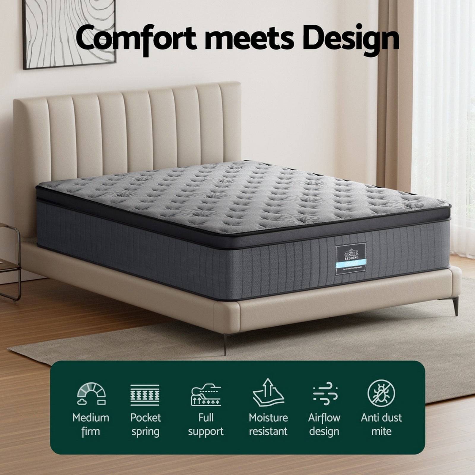 Calista Euro Top Mattress – White – King