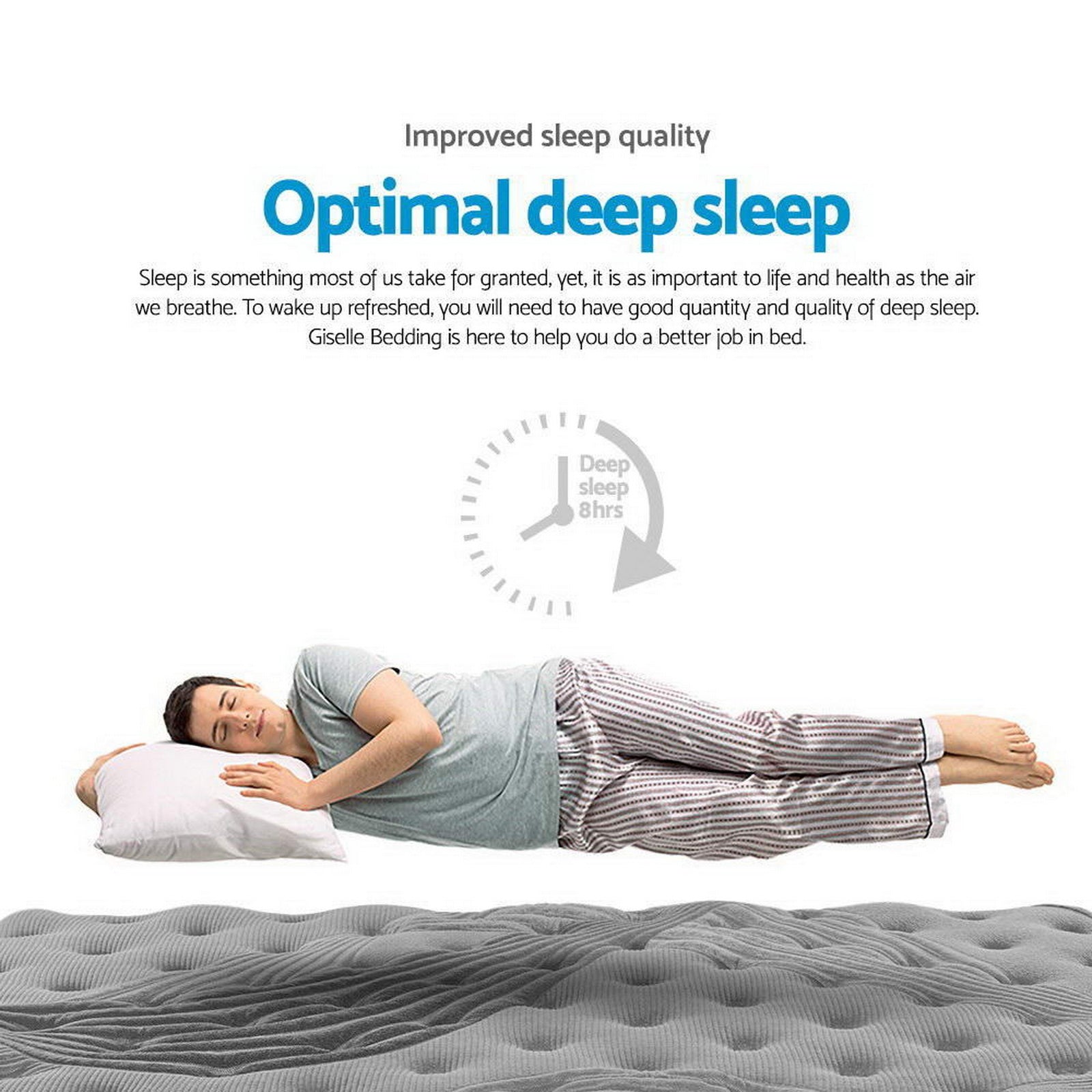 Charcoal Bamboo Euro Top Mattress – Black – Double