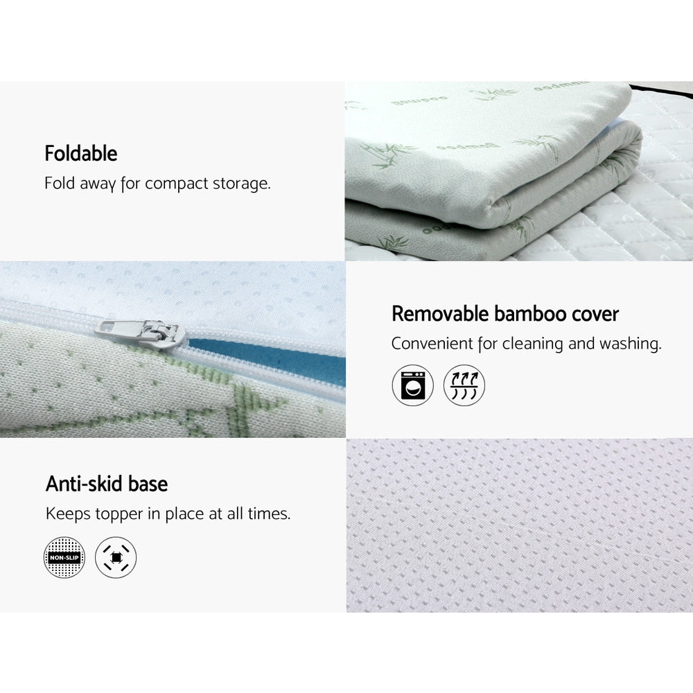 Callan Gel Memory Foam Mattress Topper – White – Queen