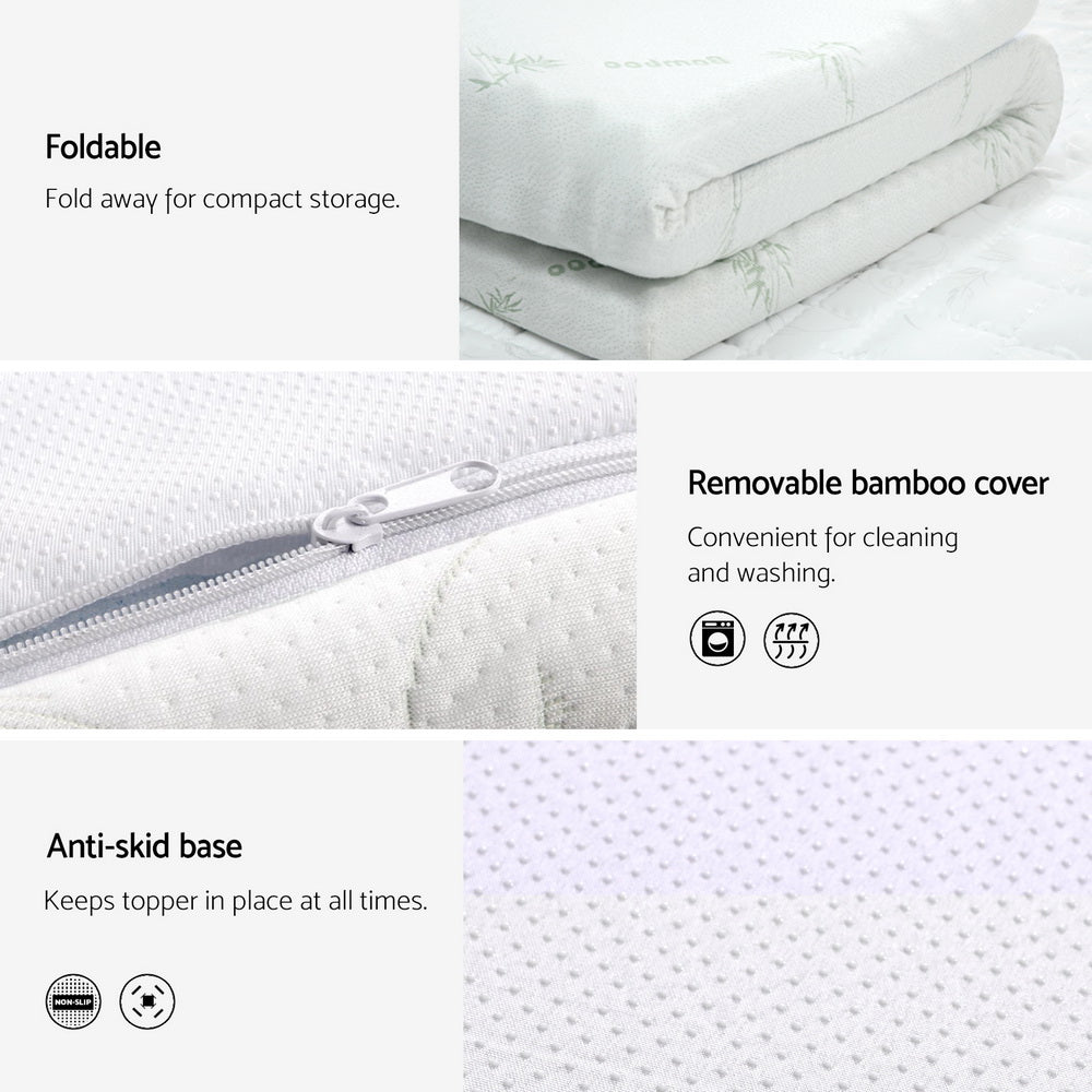 Hudson Gel Foam Mattress Topper – White – Double