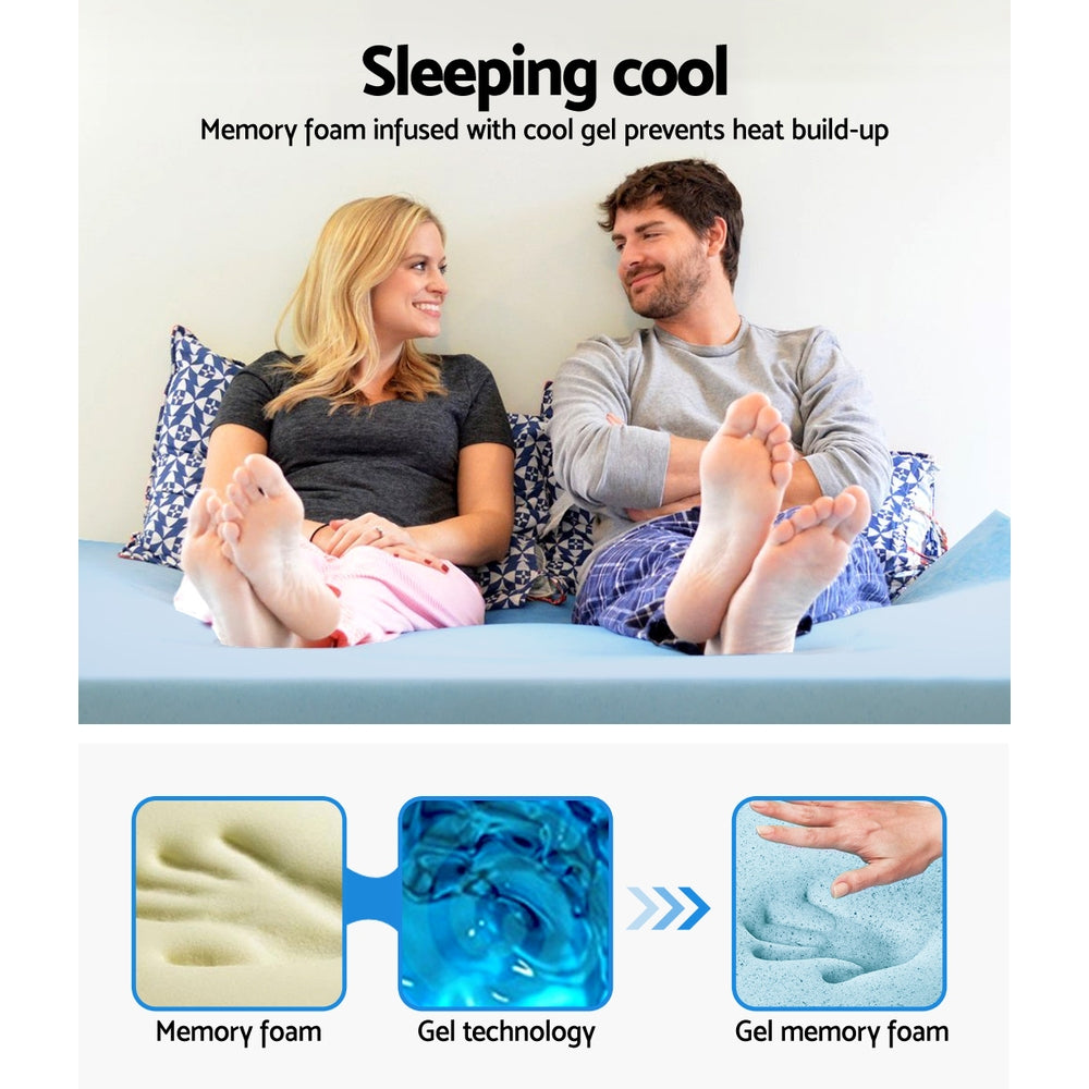 EverSleep Gel Memory Foam Mattress Topper – White – Double