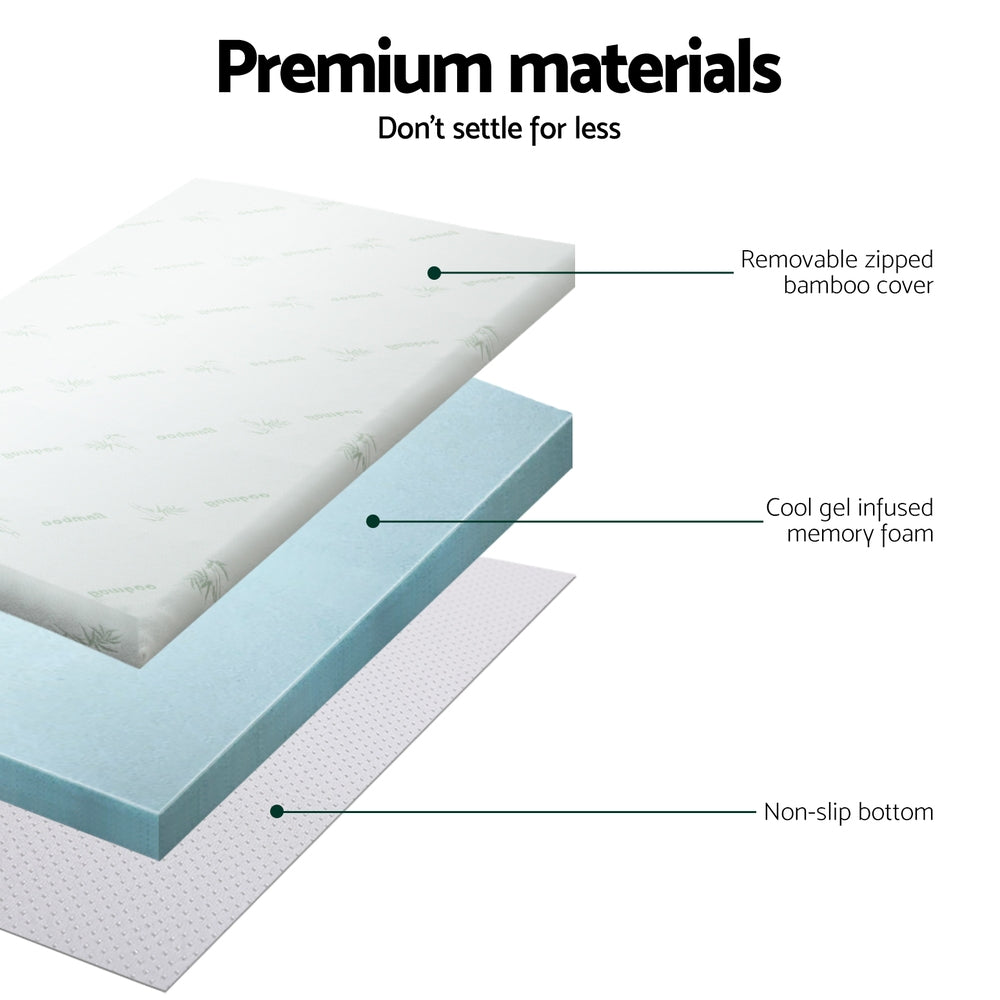 Halston Gel Foam Mattress Topper – White – King Single