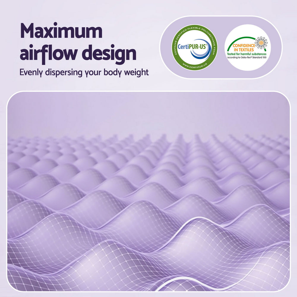 Serena Memory Foam Mattress Topper – Lavender – King Single