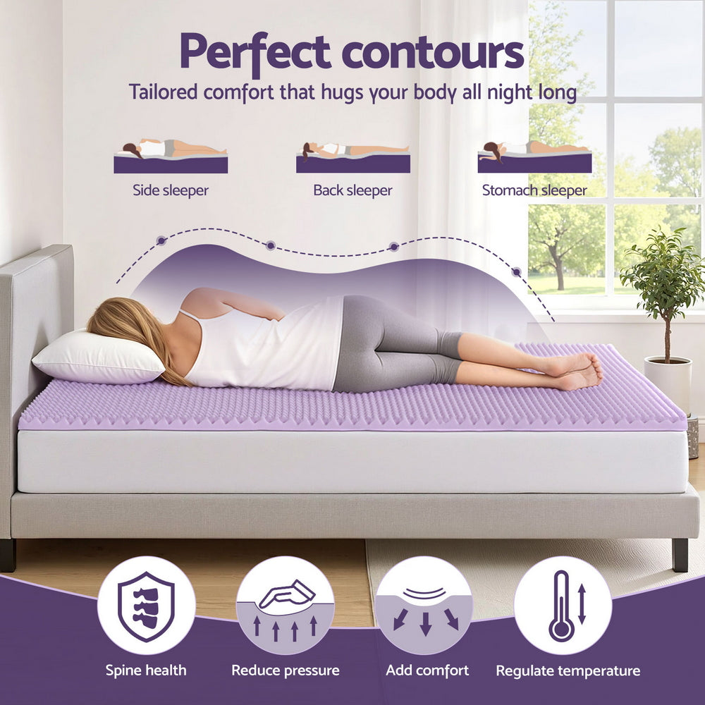 Aria Memory Foam Mattress Topper – White – Single
