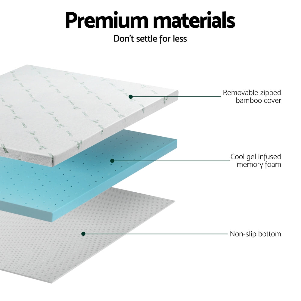 Velora Gel Foam Mattress Topper – White – 8 cm – Double