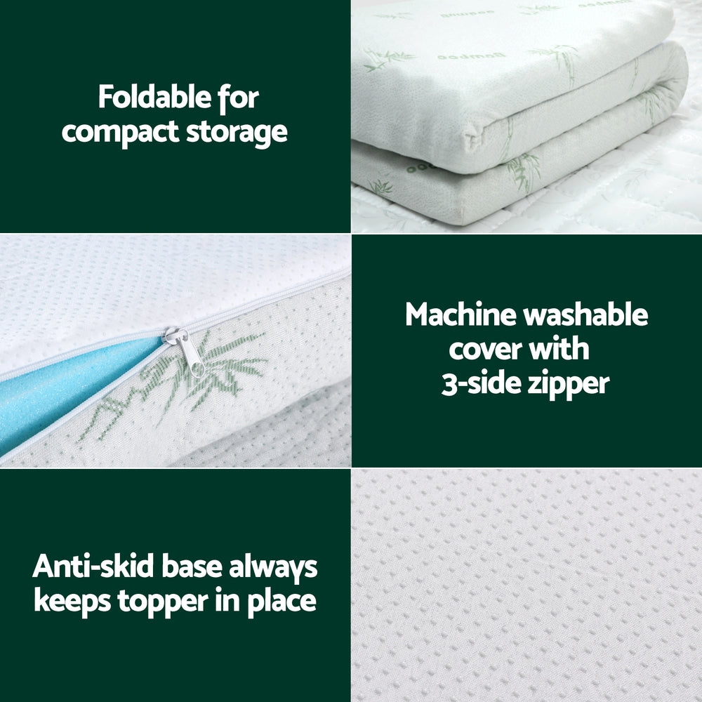 Velora Gel Foam Mattress Topper – White – 8 cm – Single