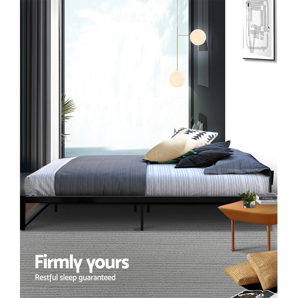 Oslo Metal Bed Frame – Black – King Single