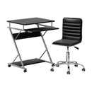 Computer Desk Office Chair Set Desks with Keyboard Shelf Try Black