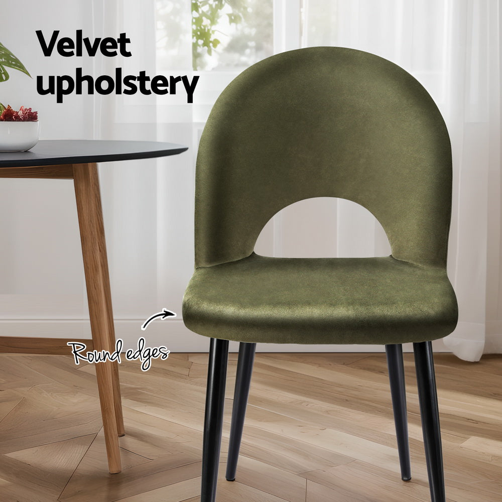 Loren Dining Chairs – Green – Set of 4