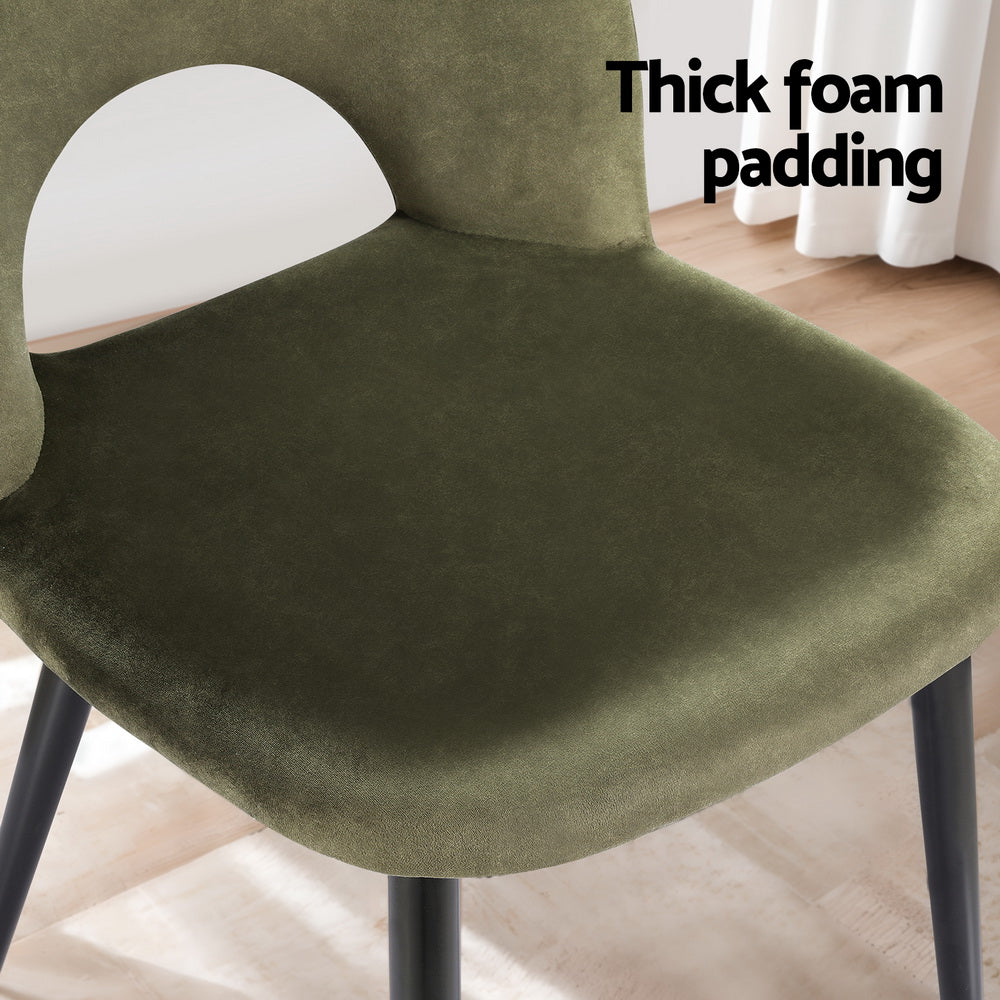 Loren Dining Chairs – Green – Set of 4