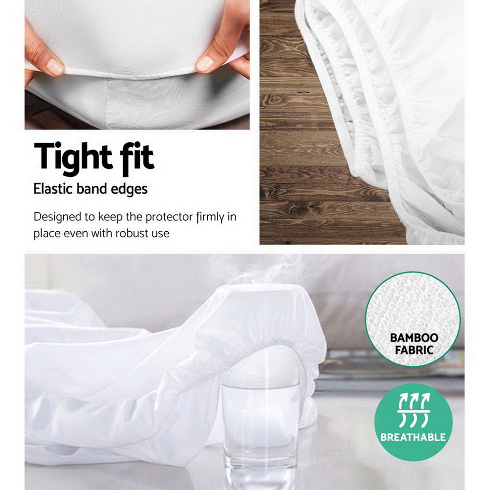 Bamboo Waterproof Mattress Protector – King Single