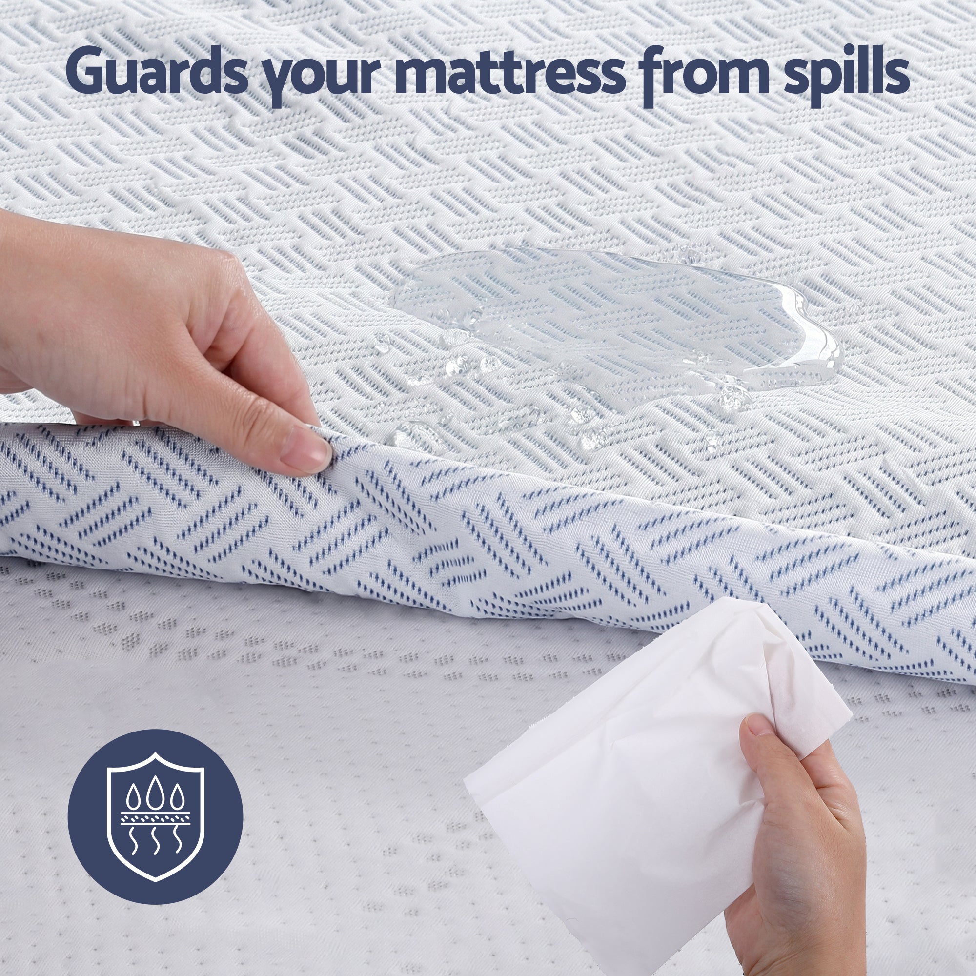Therma Cooling Mattress Protector – White – Queen