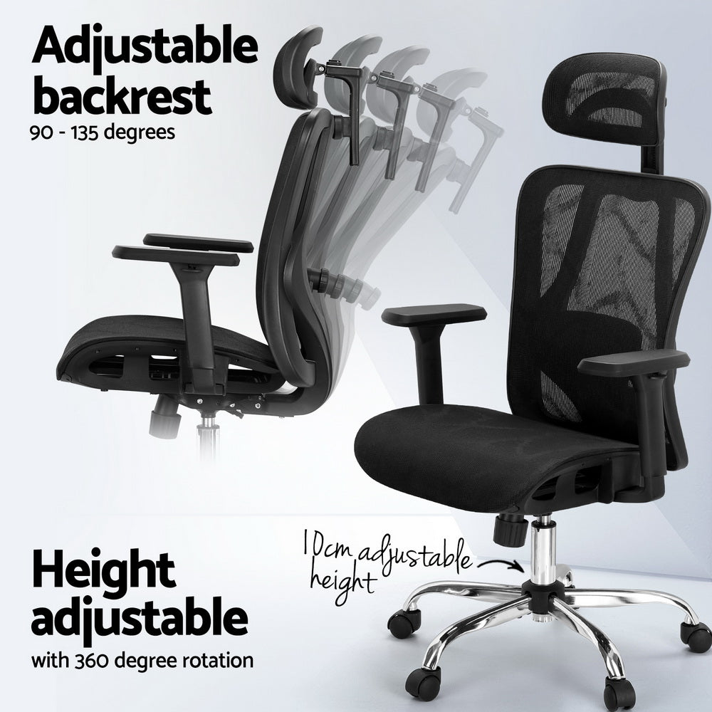 Zenith Ergonomic Office Chair – Black – Standard