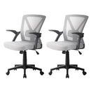 Rowan 2x Mesh Office Chair Mid Back Grey