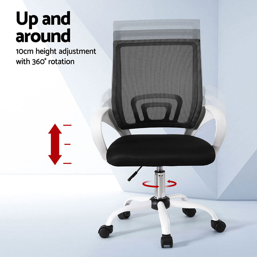 Kaeston Mesh Office Chairs – White – Set of 2