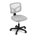 Armless Office Chair with Wheels, Ergonomic 360° Swivel Home Office Desk Chair, Height Adjustable Computer Task Chair with Fabric Back and Seat for Small Space, Grey