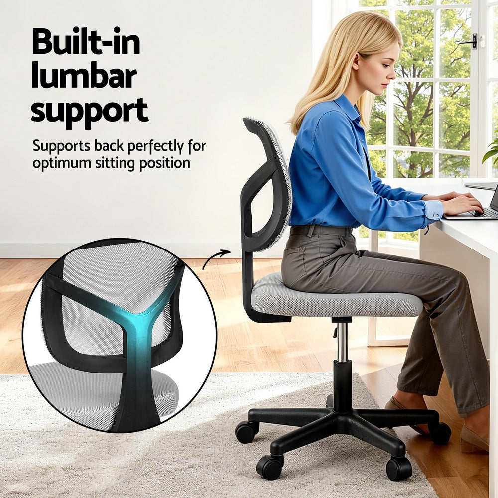 Meridian Armless Office Chair – Grey