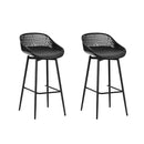 Arlo 2x Outdoor Bar Stools Plastic Black