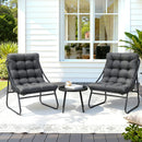 Cove 3PC Outdoor Bistro Set Patio Furniture Table and Chairs Steel Dining Chair