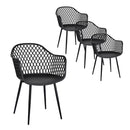 Atlas 4PC Outdoor Dining Chairs PP Lounge Chair Patio Furniture Garden Black