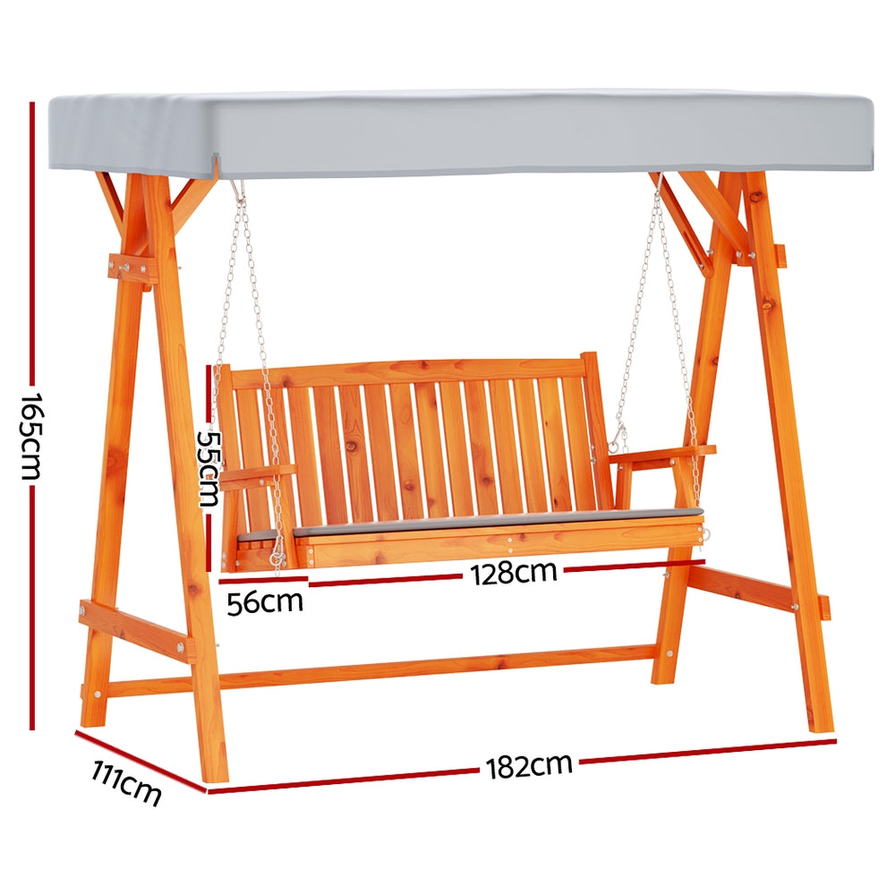 Alderon Garden Swing Chair – Teak – 3 Seater