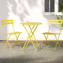 Rowan 3PC Outdoor Bistro Set Steel Table and Chairs Patio Furniture Yellow