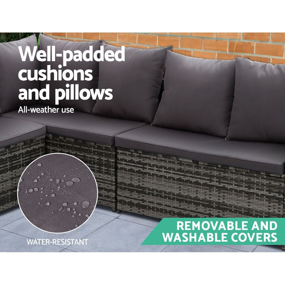 Boswell Outdoor Dining Set – Mixed Grey – 9 Seater