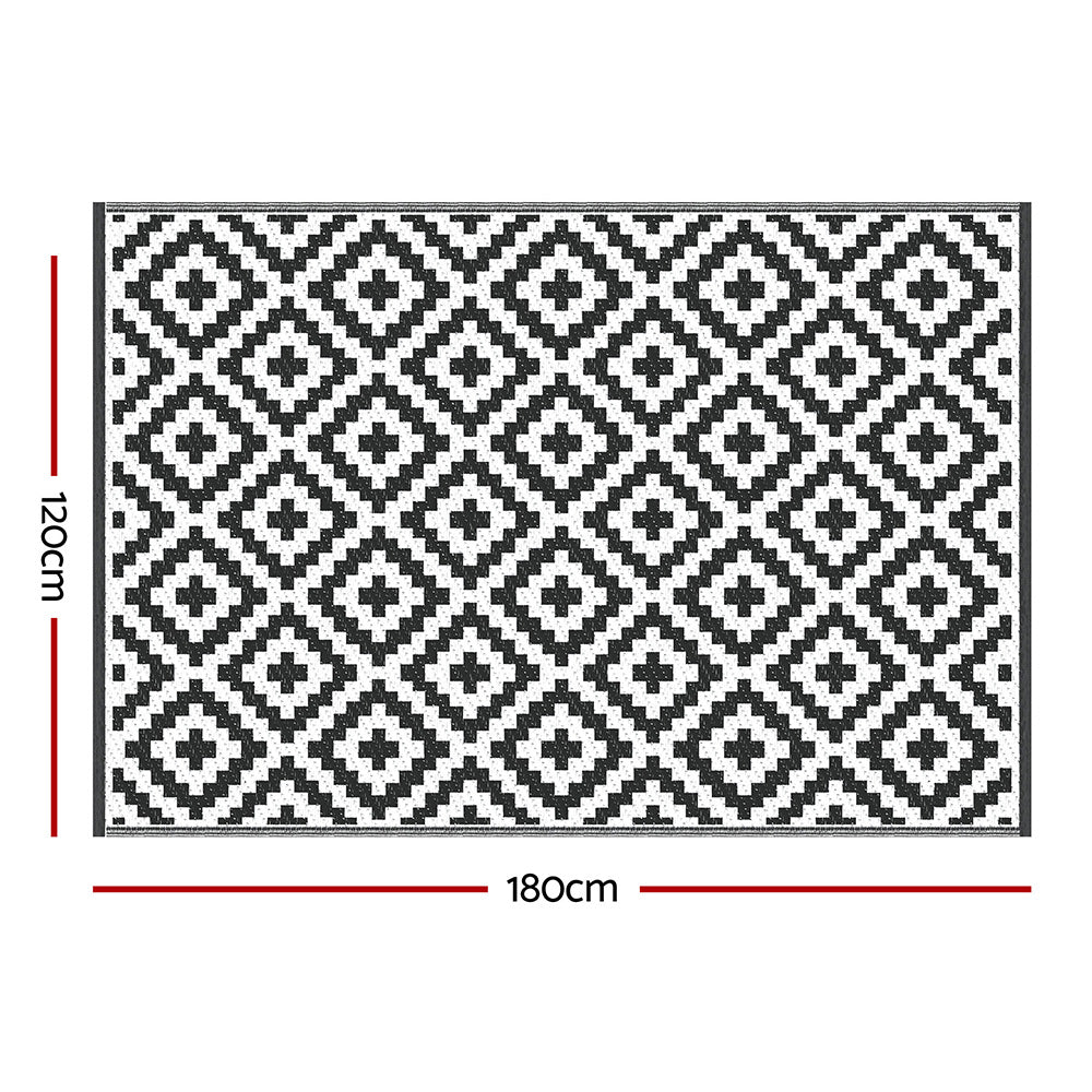 Indigo Modern Rug – Black – 120 × 180 cm