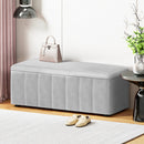 Storage Ottoman Blanket Box Velvet Grey 103cm