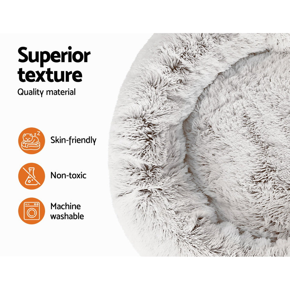 Luna Calming Pet Bed – White – 90 cm