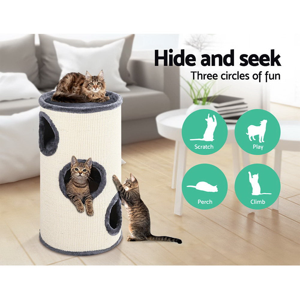 Felix Cat Scratcher Tower – Grey / Charcoal – 70 cm