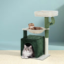 Cat Tree 78cm Scratching Post Tower Scratcher Wood Condo House Bed Toys Green