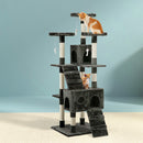 Cat Tree 180cm Tower Scratching Post Scratcher Wood Condo House Toys Grey