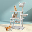 Cat Tree 141cm Tower Scratching Post Scratcher Condo Wood House Bed Beige