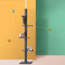 Cat Tree 290cm Tower Scratching Post Scratcher Floor to Ceiling Cats Bed Grey