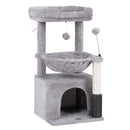 Cat Tree Tower 82cm Scratching Post Furniture Scratcher House Light Grey