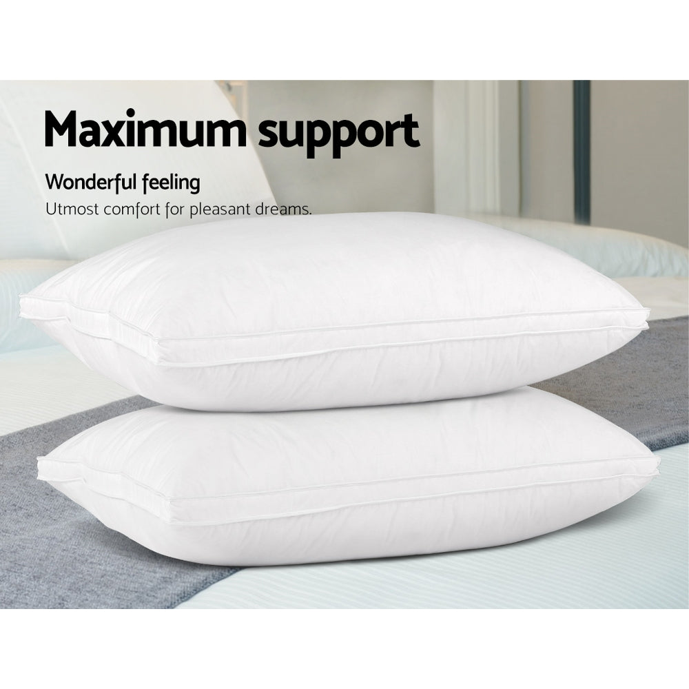 Celestial Goose Feather Down Pillows – White – Twin Pack