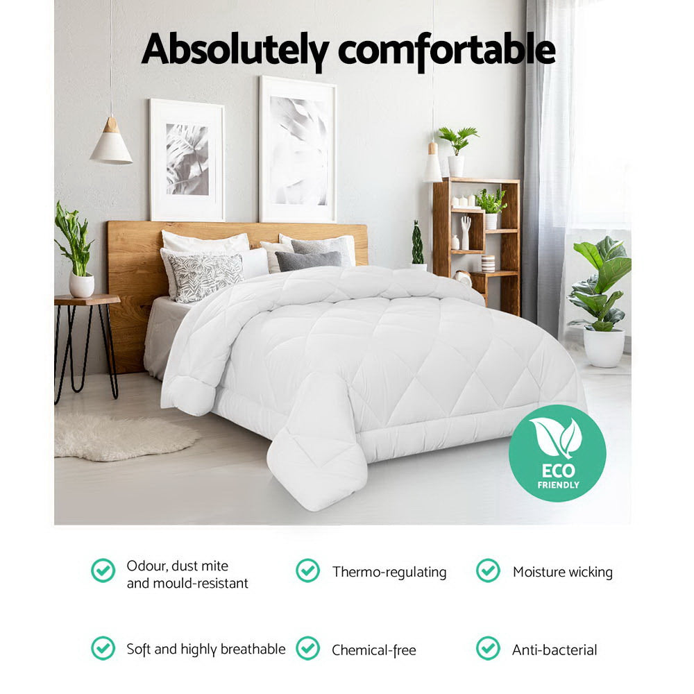 Linden Bamboo Microfibre Quilt – White – Super King
