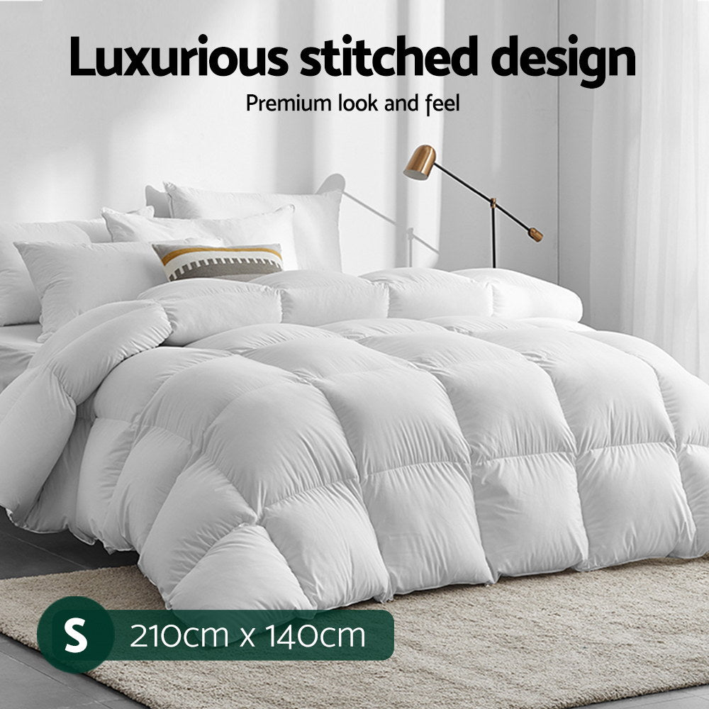 Ashton Duck Down Feather Quilt – White – Single