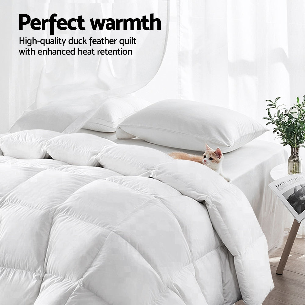 Valore Duck Feather Down Quilt – White – King