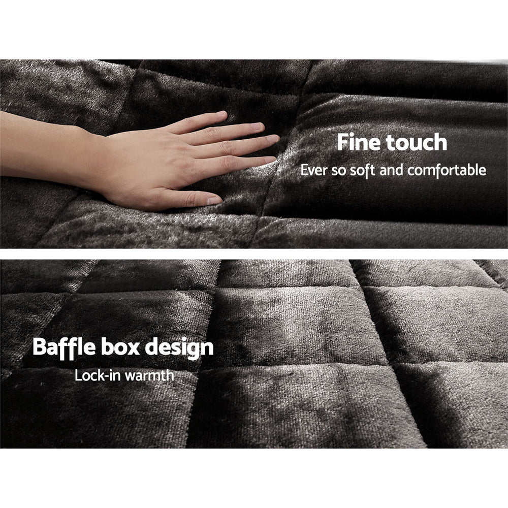 Luxora Faux Mink Quilt – Charcoal – King