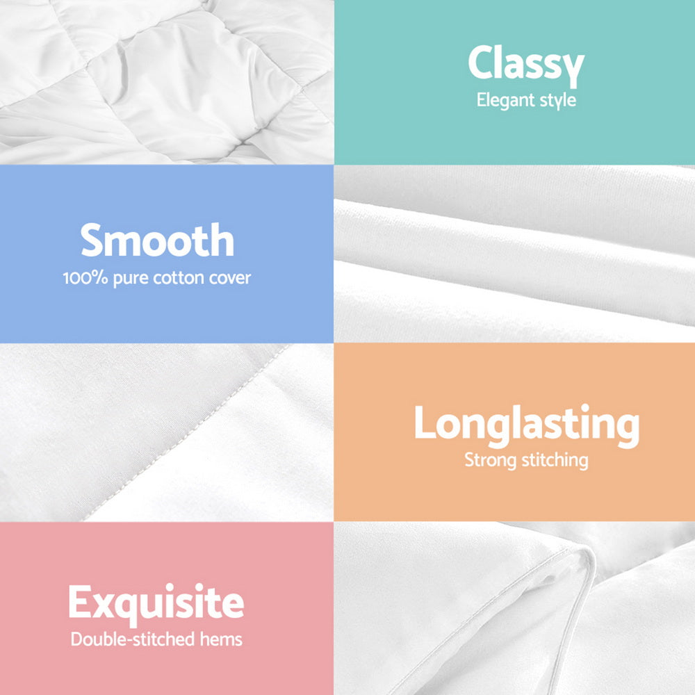 Linden Goose Down Feather Quilt – White – Double