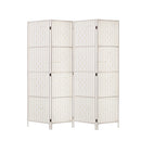 Arlo 4 Panel Room Divider Screen Woven White