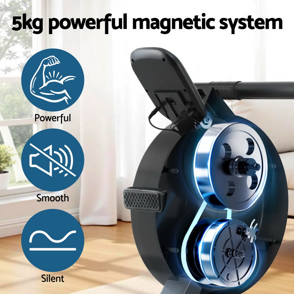 Cove Magnetic Rowing Machine – Black – App Connect