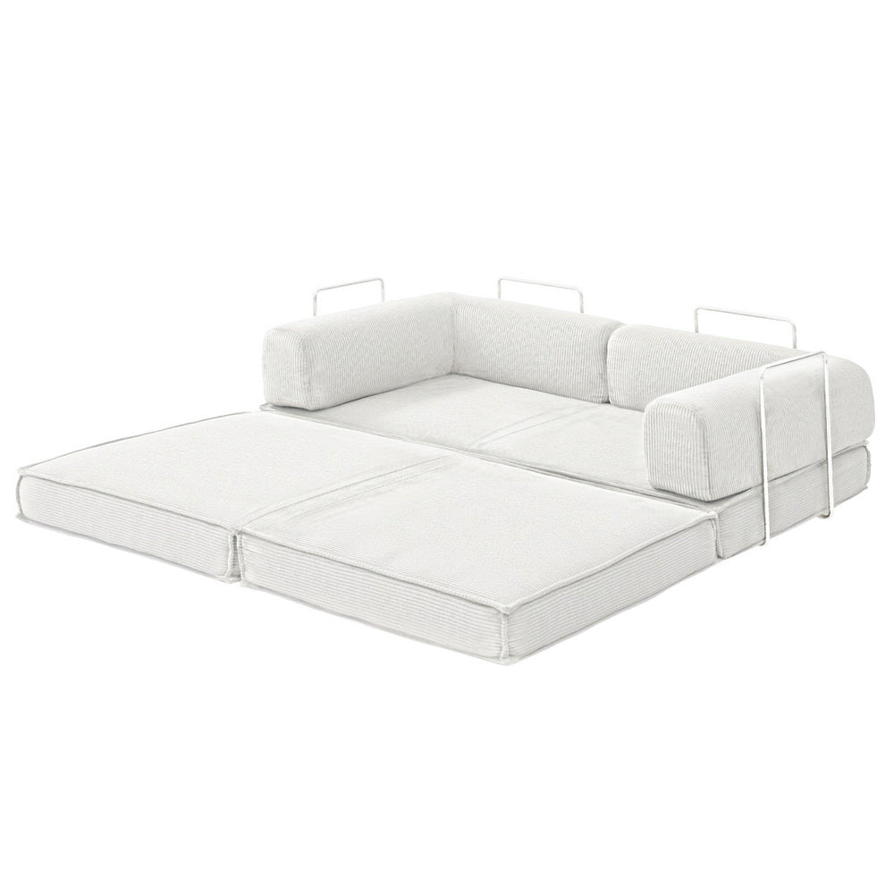Torren Convertible Sofa Bed – Beige / Cream – 2 Seater
