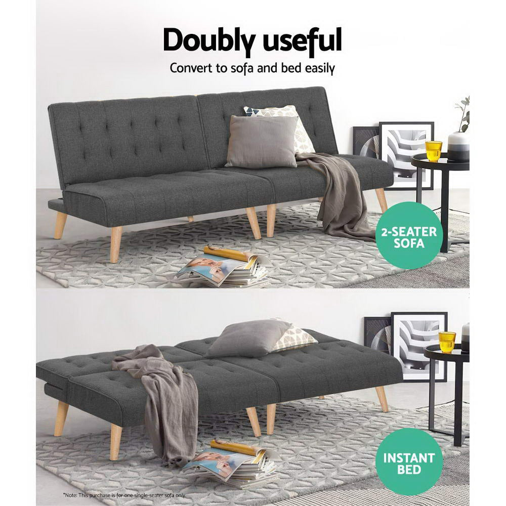 Hudson Recliner Sofa Bed – Grey – Single Seater