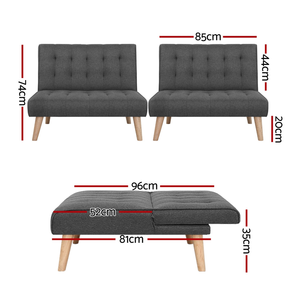 Rowan Single Sofa Beds – Grey – Set of 2