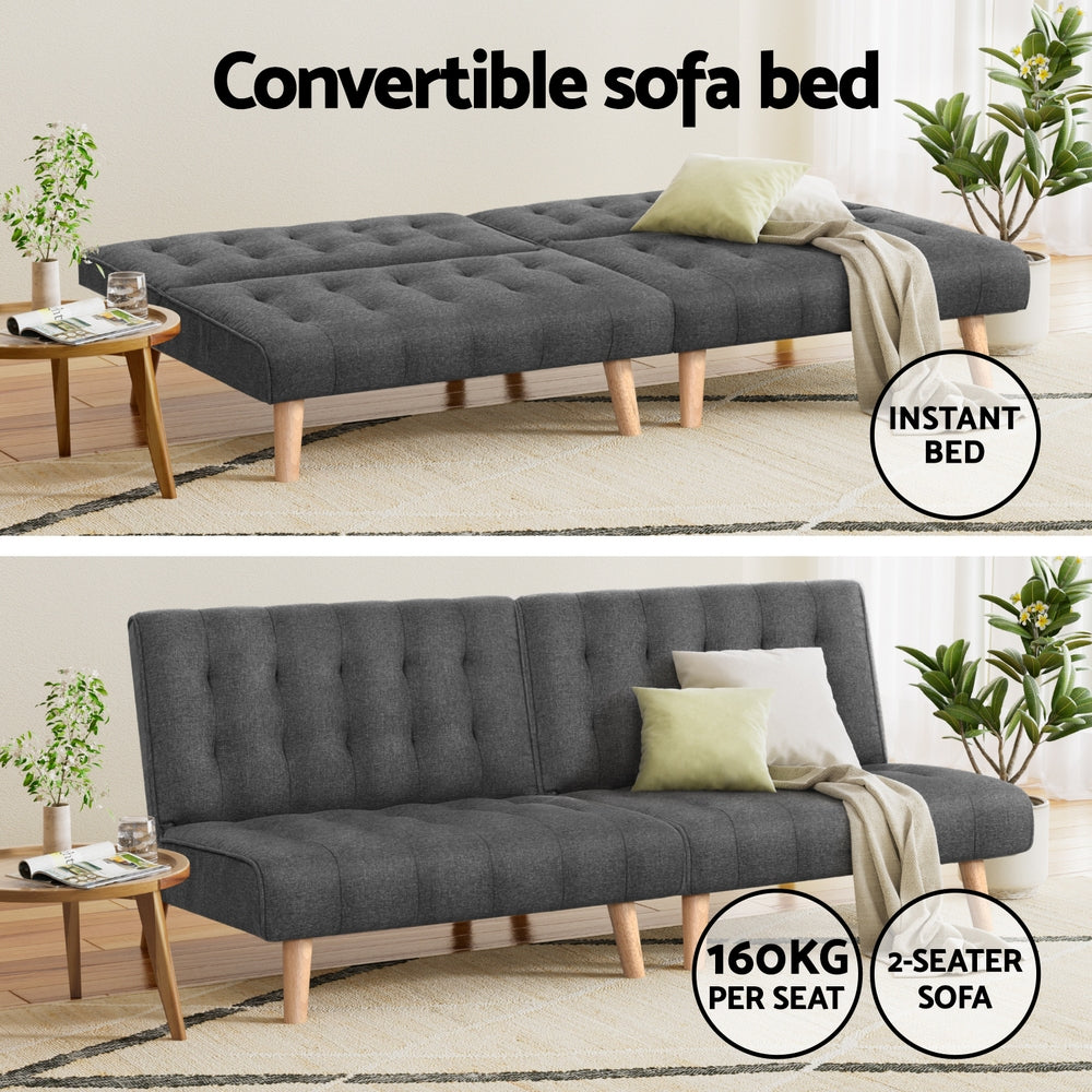 Rowan Single Sofa Beds – Grey – Set of 2